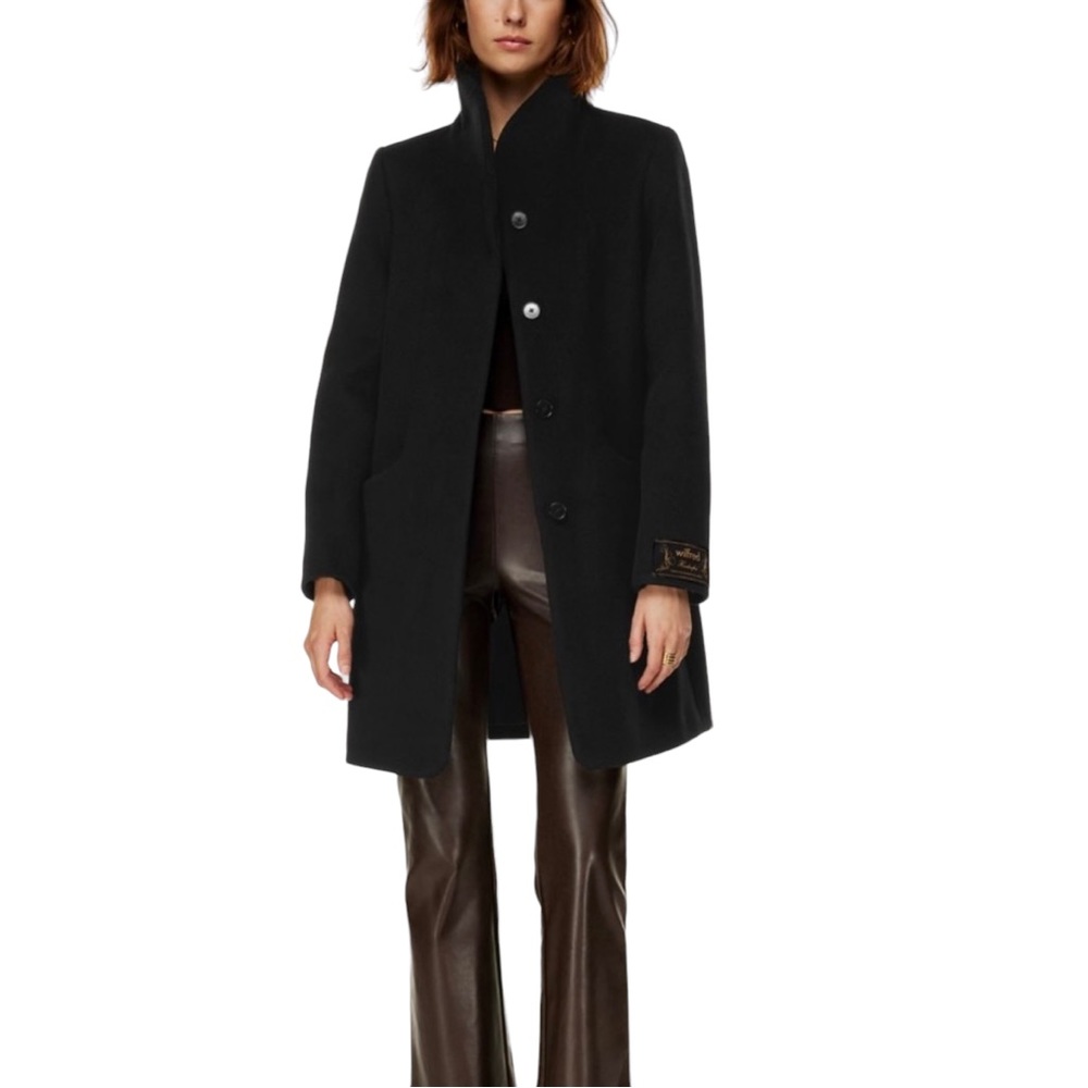 Wilfred Black Wool Blend Pea Coat